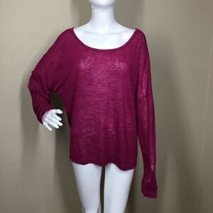 Energie Pointelle Lace Top in Plum (C8)